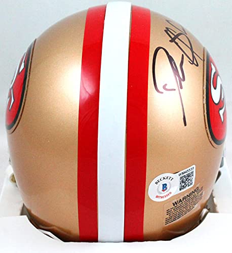Deion Sanders Autographed San Francisco 49ers 64-95 Mini Helmet- Beckett W Black - 757 Sports Collectibles