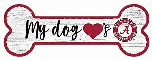 Fan Creations NCAA Alabama Crimson Tide Unisex University of Alabama Dog Bone Sign, Team Color, 6 x 12 - 757 Sports Collectibles