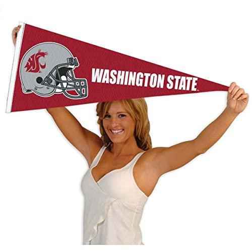 College Flags & Banners Co. Washington State Cougars Football Helmet 12" X 30" Pennant - 757 Sports Collectibles