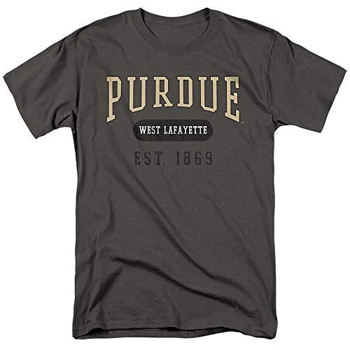 Purdue University Official Est. Date Unisex Adult T-Shirt, Charcoal, Medium - 757 Sports Collectibles