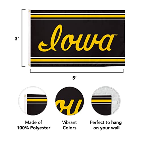 Desert Cactus University of Iowa Flag Hawkeyes Flags Banners 100% Polyester Indoor Outdoor 3x5 (Vintage B) - 757 Sports Collectibles