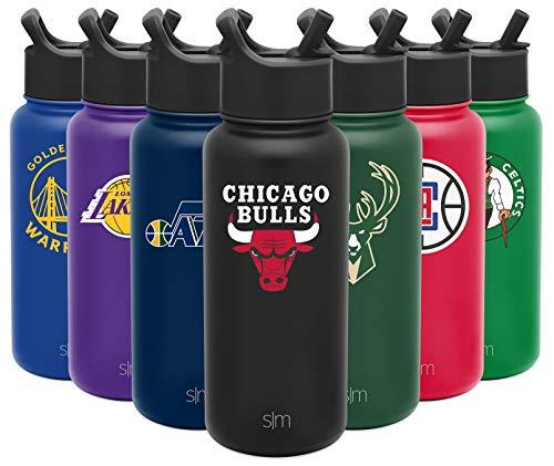Simple Modern NBA Chicago Bulls 32oz Water Bottle with Straw Lid Insulated Stainless Steel Summit - 757 Sports Collectibles