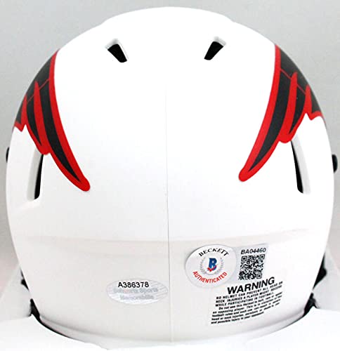 Corey Dillon Autographed New England Patriots Lunar Mini Helmet- Beckett Hologram Red - 757 Sports Collectibles