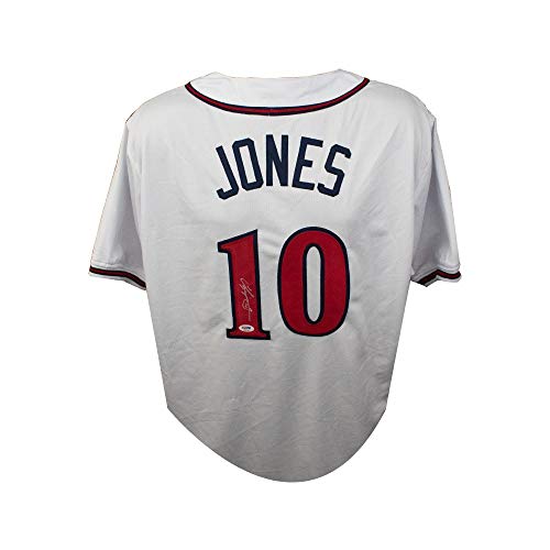 Chipper Jones Autographed Atlanta Braves Custom White Baseball Jersey - PSA/DNA COA - 757 Sports Collectibles