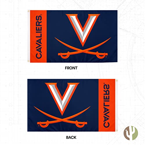 Desert Cactus University of Virginia Flag Cavaliers UVA Wahoos Flags Banners 100% Polyester Indoor Outdoor 3x5 (Team Name) - 757 Sports Collectibles