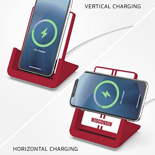 SOAR NCAA Wireless Charging Stand V.4, Wisconsin Badgers - 757 Sports Collectibles