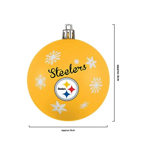 FOCO Pittsburgh Steelers NFL 5 Pack Shatterproof Ball Ornament Set - 757 Sports Collectibles