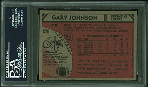 Chargers Gary Johnson Authentic Signed 1980 Topps #210 Auto Card PSA/DNA Slabbed - 757 Sports Collectibles
