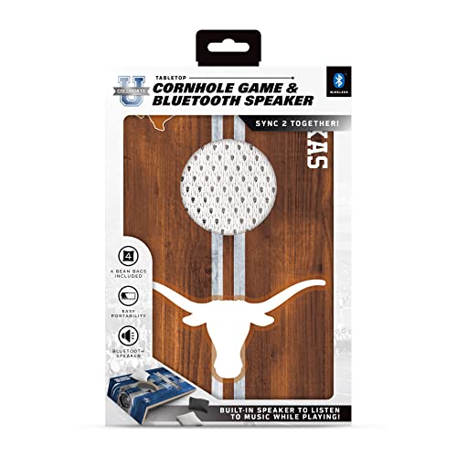 SOAR NCAA Tabletop Cornhole Game and Bluetooth Speaker, Texas Longhorns - 757 Sports Collectibles