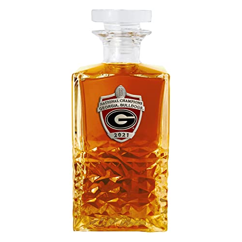 Heritage Pewter 2021-2022 National Champions Georgia Bulldogs Heritage Decanter | 25 OZ Liquor Pourer & Aerator | Expertly Crafted Pewter Glass - 757 Sports Collectibles
