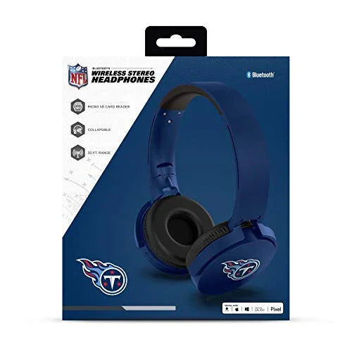 NFL Tennessee Titans Wireless Bluetooth Headphones, Team Color - 757 Sports Collectibles
