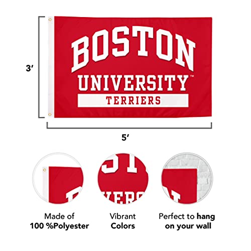 Desert Cactus Boston University Flag Terriers BU Flags Banners 100% Polyester Indoor Outdoor 3x5 (Style 3) - 757 Sports Collectibles