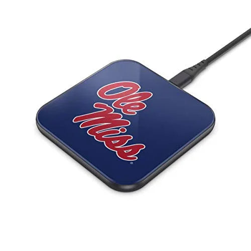 NCAA Mississippi Old Miss Rebels Wireless Charging Pad, White - 757 Sports Collectibles