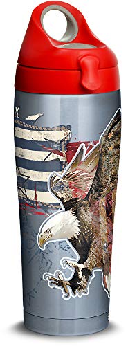 Tervis Americana Distressed Flag Triple Walled Insulated Tumbler, 24 oz Water Bottle, Stainless Steel - 757 Sports Collectibles