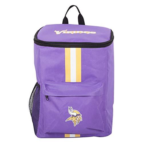 FOCO Cooler Backpack – Portable Soft Sided Ice Chest – Insulated Bag Holds 36 Cans (Minnesota Vikings) - 757 Sports Collectibles