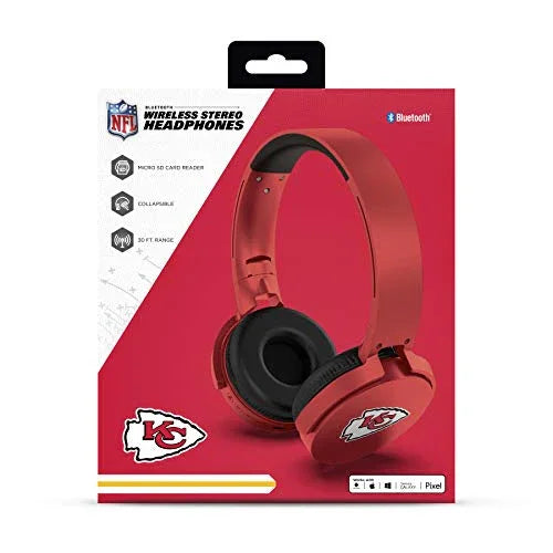 NFL Kansas City Chiefs Wireless Bluetooth Headphones, Team Color - 757 Sports Collectibles
