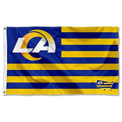 WinCraft Los Angeles Rams USA American Nation Stripes 3x5 Grommet Flag - 757 Sports Collectibles
