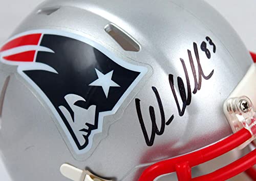 Wes Welker Autographed NE Patriots Speed Mini Helmet-Beckett W Hologram Black - 757 Sports Collectibles