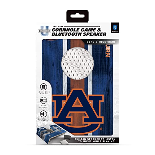 SOAR NCAA Tabletop Cornhole Game and Bluetooth Speaker, Auburn Tigers - 757 Sports Collectibles