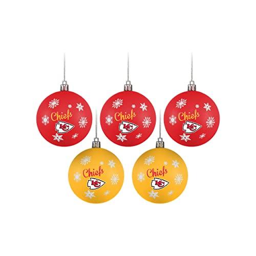 FOCO Kansas City Chiefs NFL 5 Pack Shatterproof Ball Ornament Set - 757 Sports Collectibles