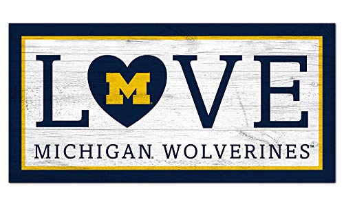 Fan Creations NCAA Michigan Wolverines Unisex University of Michigan Love Sign, Team Color, 6 x 12 - 757 Sports Collectibles