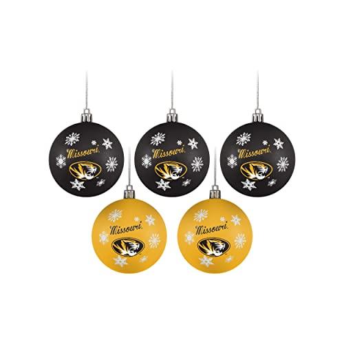 FOCO Missouri Tigers NCAA 5 Pack Shatterproof Ball Ornament Set - 757 Sports Collectibles
