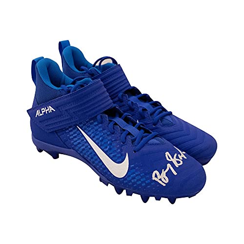 Barry Sanders Autographed Nike Alpha Blue Football Cleats - BAS COA - 757 Sports Collectibles