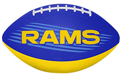 Rawlings NFL Downfield Youth Size Football with 5X HD Grip, Los Angeles Rams - 757 Sports Collectibles