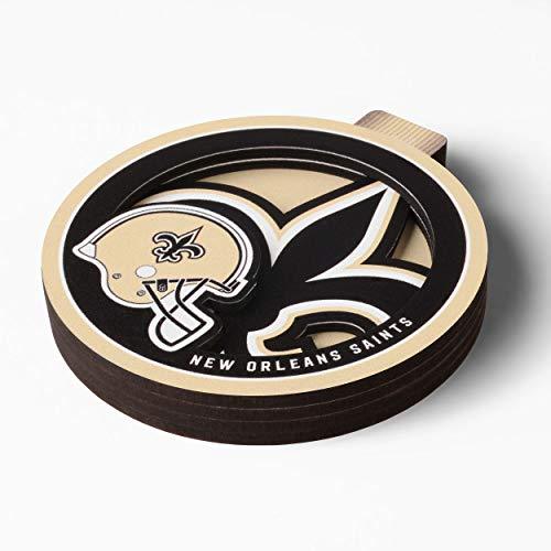 YouTheFan NFL New Orleans Saints 3D Logo Series Ornament, team colors - 757 Sports Collectibles