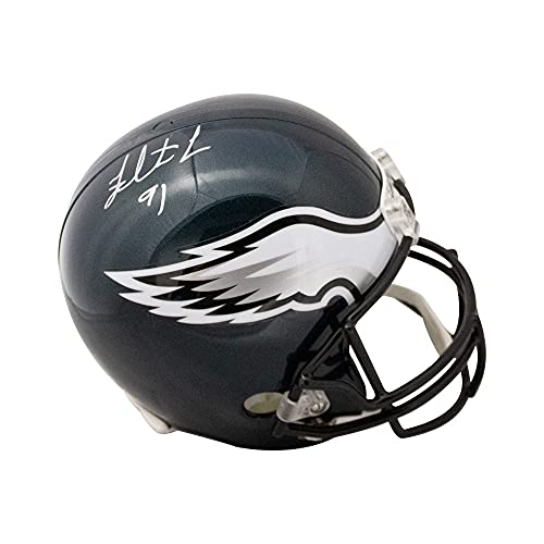 Fletcher Cox Autographed Philadelphia Eagles Replica Full-Size Football Helmet - BAS COA - 757 Sports Collectibles
