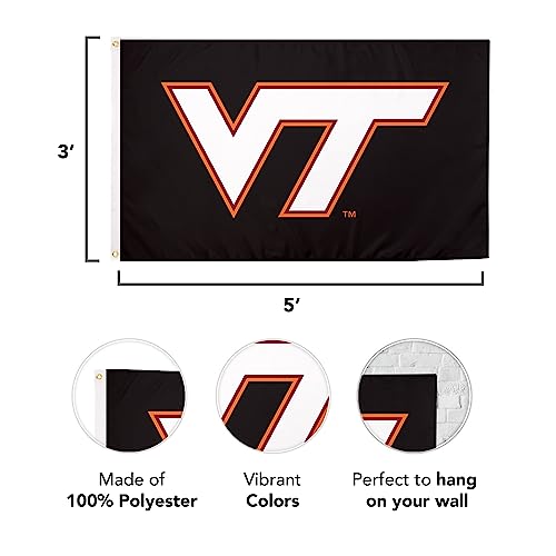 Desert Cactus Virginia Tech Flag Hokies VT Flags Banners 100% Polyester Indoor Outdoor 3x5 (Style Z) - 757 Sports Collectibles