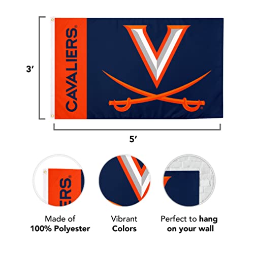 Desert Cactus University of Virginia Flag Cavaliers UVA Wahoos Flags Banners 100% Polyester Indoor Outdoor 3x5 (Team Name) - 757 Sports Collectibles