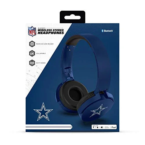 NFL Dallas Cowboys Wireless Bluetooth Headphones, Team Color - 757 Sports Collectibles
