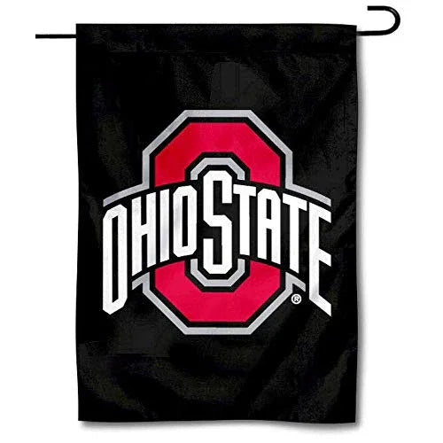 OSU Buckeyes Black Garden Flag and Yard Banner - 757 Sports Collectibles