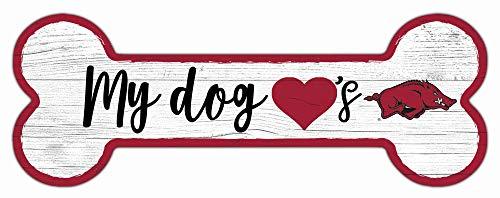 Fan Creations NCAA Arkansas Razorbacks Unisex University of Arkansas Dog Bone Sign, Team Color, 6 x 12 - 757 Sports Collectibles