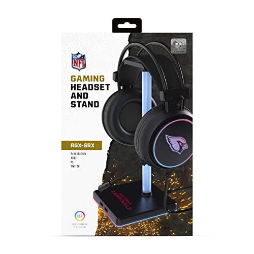SOAR NFL LED Gaming Headset and Stand, Arizona Cardinals - 757 Sports Collectibles