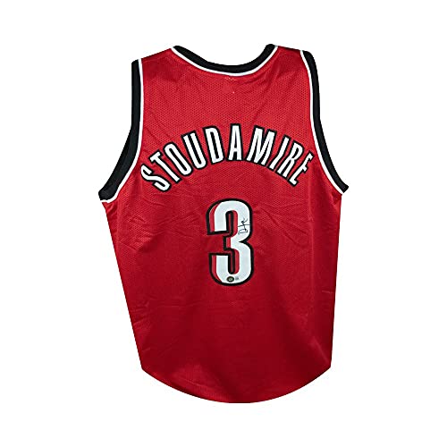 Damon Stoudamire Autographed Portland Trail Blazers Custom Red Basketball Jersey - BAS COA - 757 Sports Collectibles