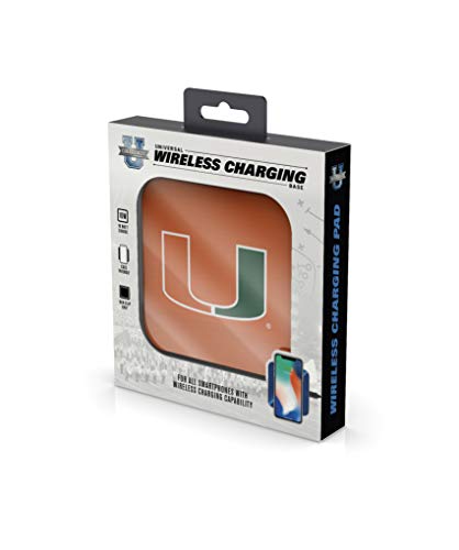 NCAA Miami Hurricanes Wireless Charging Pad, White - 757 Sports Collectibles