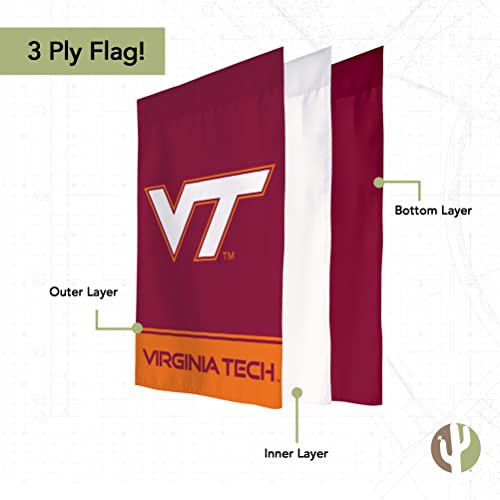 Virginia Tech Garden Flag Hokies VT Banner 100% Polyester (Design A) - 757 Sports Collectibles