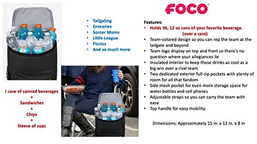 FOCO Cooler Backpack – Portable Soft Sided Ice Chest – Insulated Bag Holds 36 Cans (San Francisco 49ers) - 757 Sports Collectibles