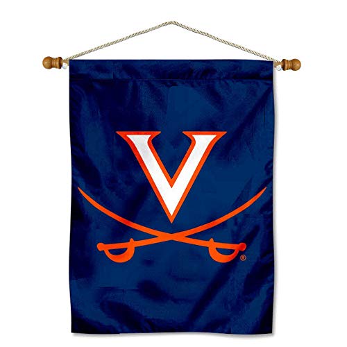 University of Virginia Banner Flag and Wood Banner Pole Set - 757 Sports Collectibles