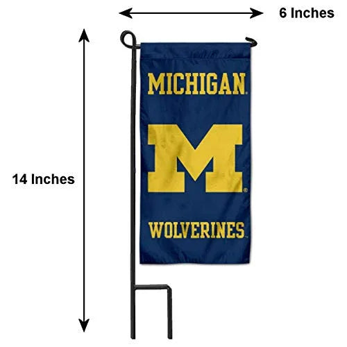 College Flags & Banners Co. Michigan Wolverines Mini Garden and Flower Pot Flag Topper - 757 Sports Collectibles