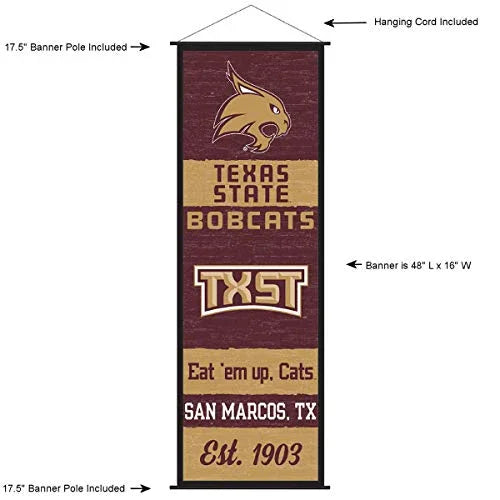 Texas State Bobcats Banner and Scroll Sign - 757 Sports Collectibles