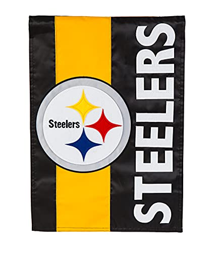 Team Sports America NFL Pittsburgh Steelers Embroidered Logo Applique Garden Flag, 12.5 x 18 inches Indoor Outdoor Double Sided Decor for Football Fans - 757 Sports Collectibles