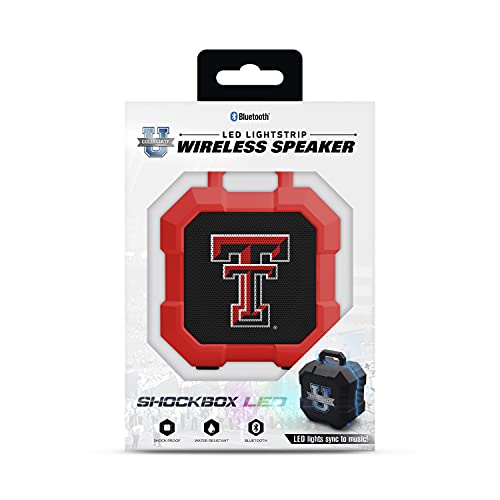 NCAA Texas Tech Red Raiders Shockbox LED Wireless Bluetooth Speaker, Team Color - 757 Sports Collectibles