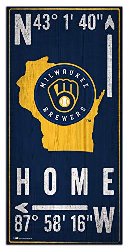 Fan Creations MLB Milwaukee Brewers Unisex Milwaukee Brewers Coordinate Sign, Team Color, 6 x 12 - 757 Sports Collectibles