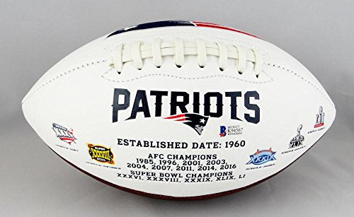 Ben Coates Autographed New England Patriots Logo Football- Beckett Auth - 757 Sports Collectibles