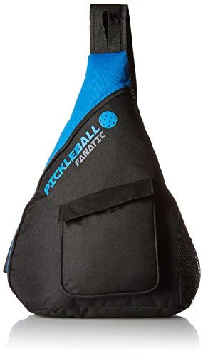 Pickleball Fanatic Sling Bag with Pockets for Paddles, Balls, Gear, and Water Bottle(Blue/Black) - 757 Sports Collectibles