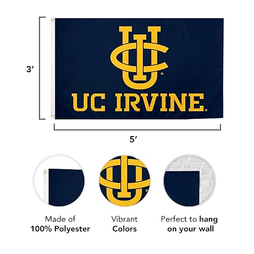 Desert Cactus University of California Irvine Flag Flags Banners 100% Polyester Indoor Outdoor 3x5 (Style 2a) - 757 Sports Collectibles
