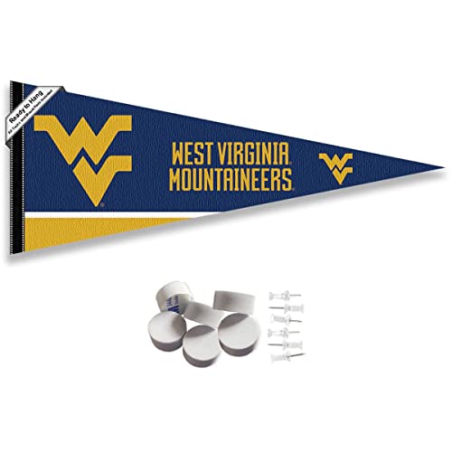 College Flags & Banners Co. West Virginia Pennant Flag and Wall Tack Mount Pads - 757 Sports Collectibles